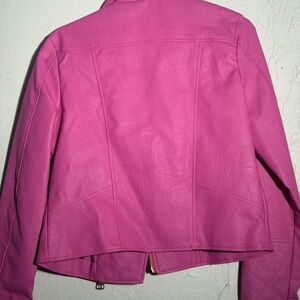 Fashion Nova Hot Pink Faux Leather Jacket
